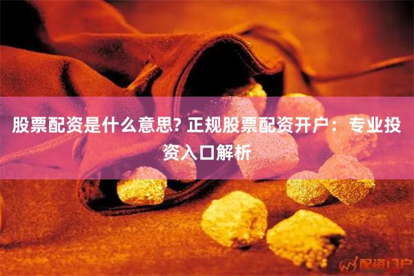 股票配资是什么意思? 正规股票配资开户：专业投资入口解析